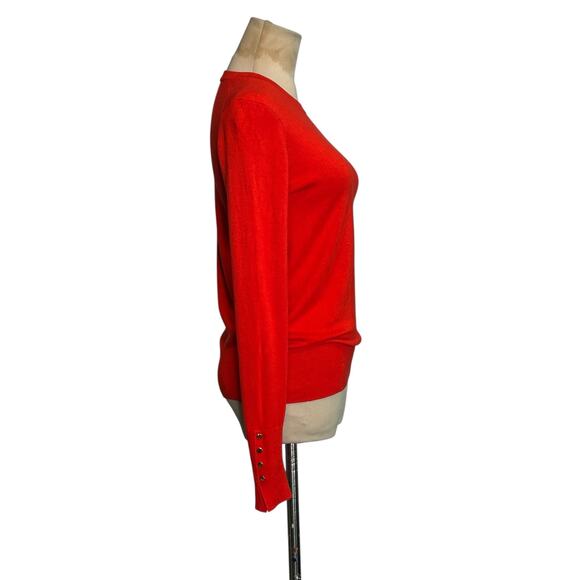 Zara bright red crew neck long sleeves sweater size Small - Picture 12 of 13